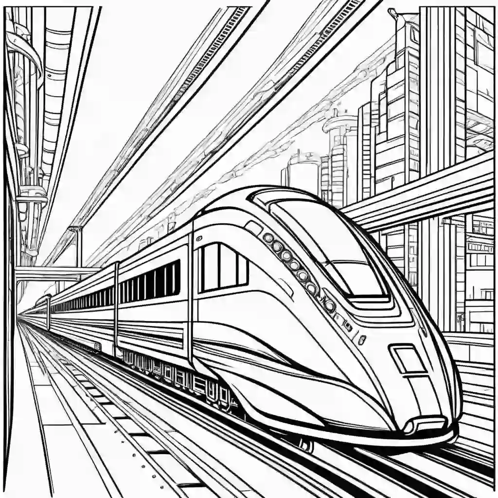 Futuristic Trains coloring pages